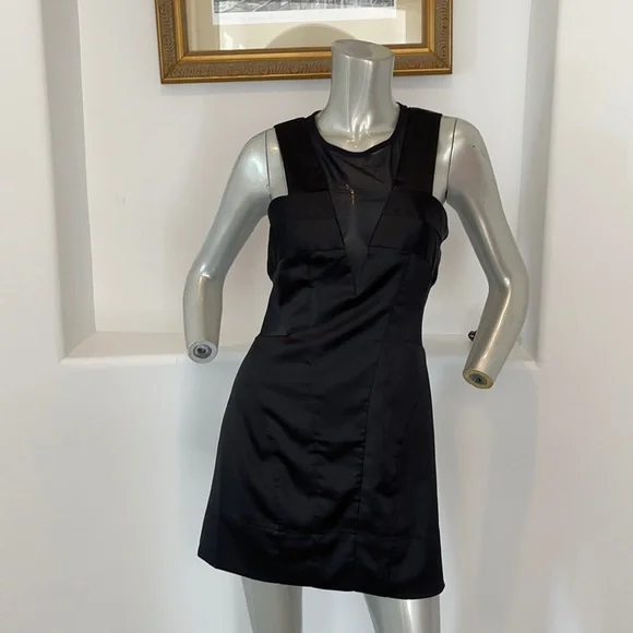 oh polly black mesh dress Ainslee Square Neck Midi Dress in Black